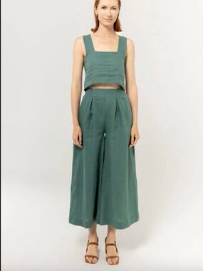 Bel Kazan Atlas Pant, sage